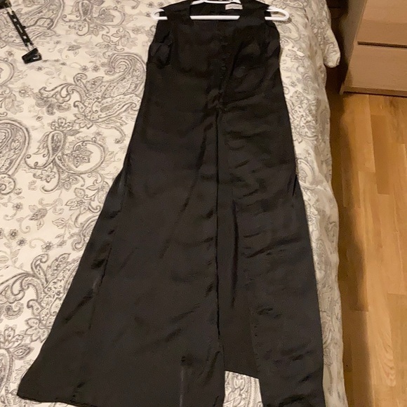 Black, Satin-Finish Long Tunic, Size 2 - Picture 2 of 7